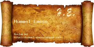 Hummel Emese névjegykártya